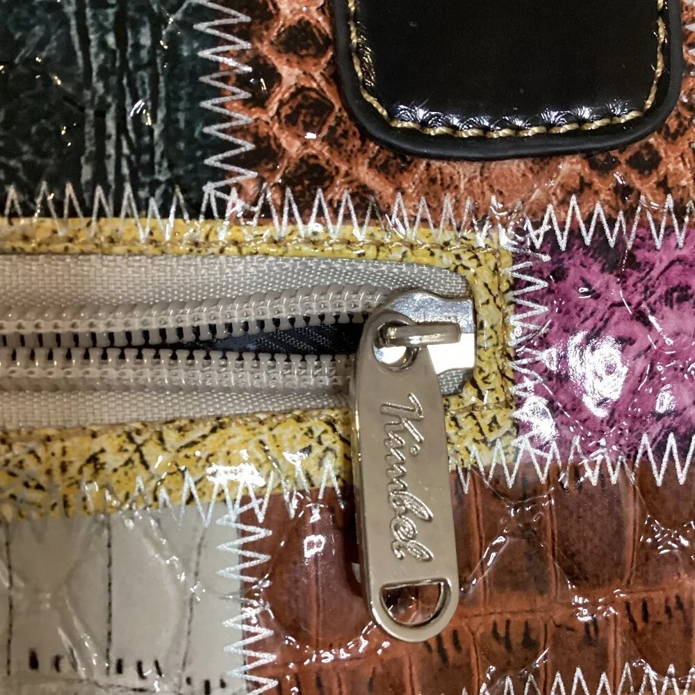 Kimbel Women’s Purse Shoulder Bag Handbag Vinyl Multicolor Y2K Retro - Picture 6 of 9